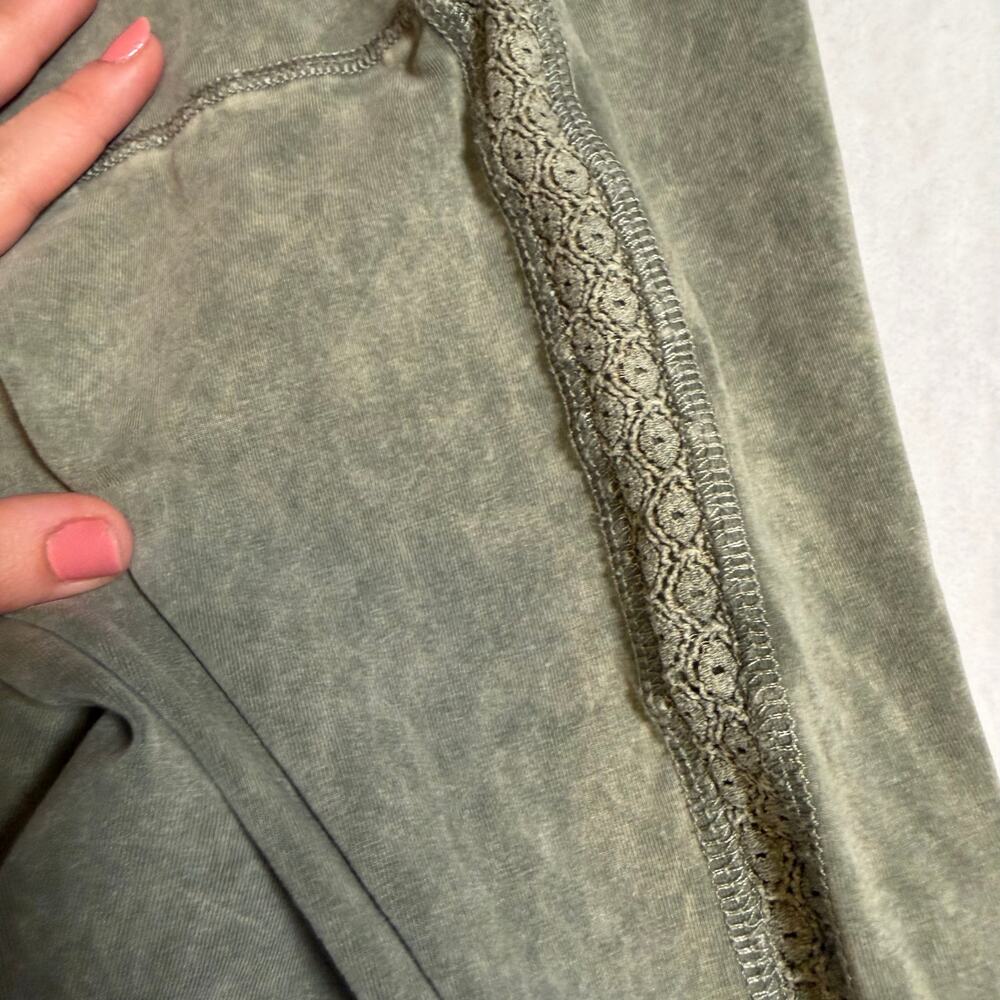 Aerie Chill Play Move Sage Green Leggings Earthy 90s Lace Medium Cotton - Picture 3 of 6